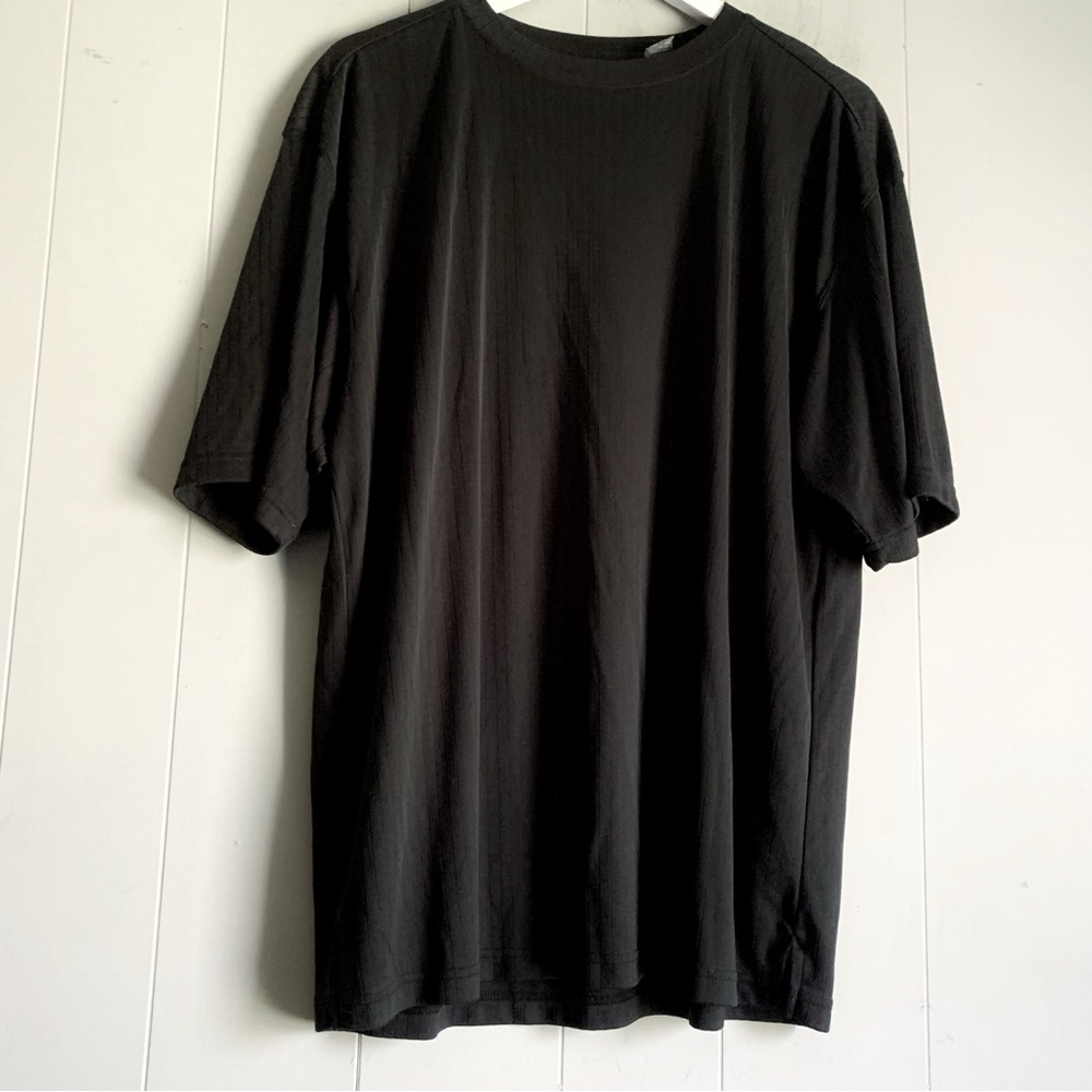 Estate Vintage Y2K Black Ribbed T-Shirt XL